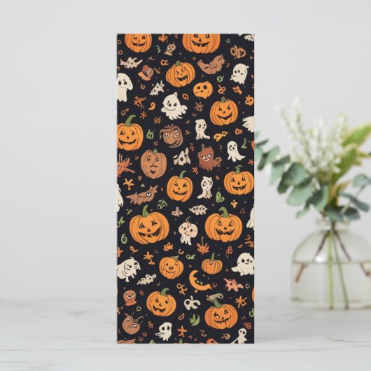Halloween-gemusterte Karte (Stehend Vorderseite)