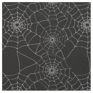 Halloween Gemustertes Schwarz-Weiß-Spinnennetz Stoff