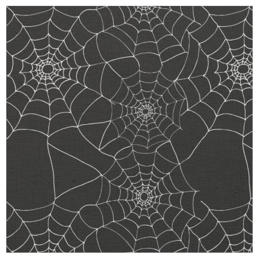 Halloween Gemustertes Schwarz-Weiß-Spinnennetz Stoff (Nahaufnahme)