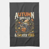 Halloween Gemütlicher Herbstzauber Geschirrtuch (Vertikal)