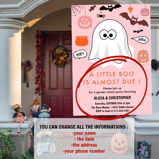 Halloween Gender enthüllt Einladung Ghost