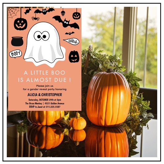 Halloween Gender enthüllt Einladung Ghost