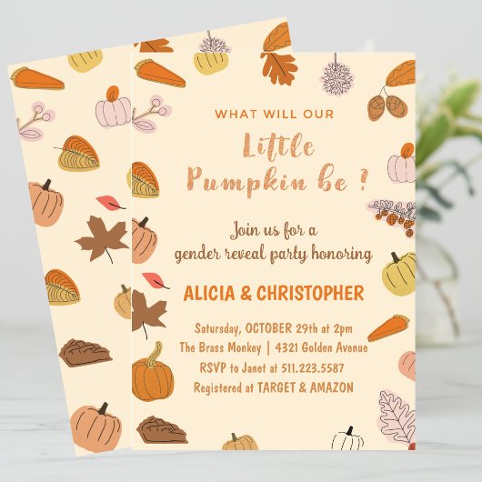 Halloween Gender Enthüllung Einladungen Fall