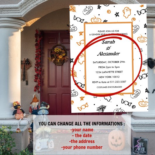 Halloween Gender Enthüllung Einladungen Oktober Ge