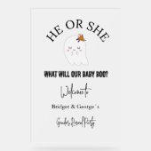 Halloween & Gender Enthüllung Party mattiert Acrylschild (Vorderseite)