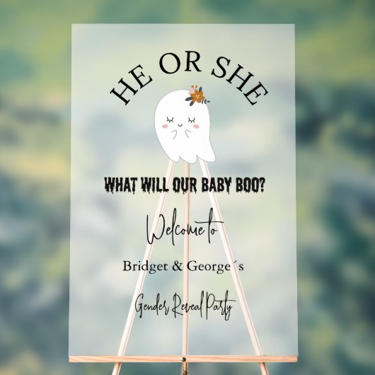 Halloween & Gender Enthüllung Party mattiert Acrylschild (Neutral)