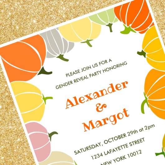 Halloween Gender Enthüllungen Einladungen Pumpkin