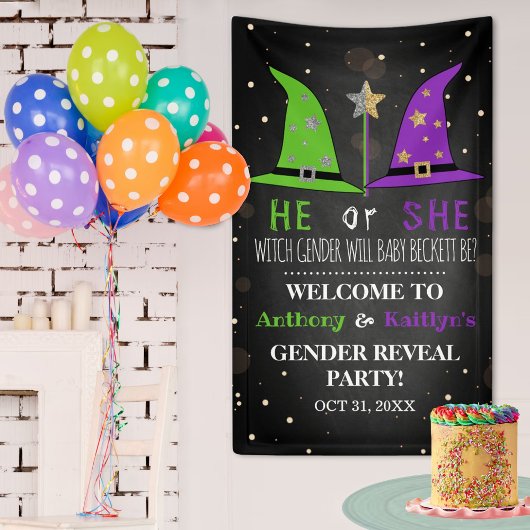 Halloween-Gender-Party Begrüßungszeichen Banner