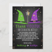 Halloween-Gender-Party Dankeskarte (Vorderseite)