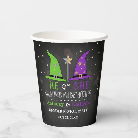 Halloween-Gender-Party Pappbecher (Rückseite)