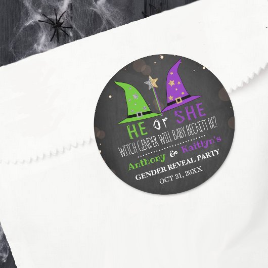 Halloween-Gender-Party Runder Aufkleber