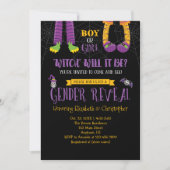 Halloween Gender Reveal Baby Shower Einladung (Vorderseite)