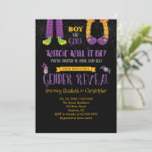 Halloween Gender Reveal Baby Shower Einladung (Stehend Vorderseite)