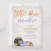 Halloween Gender Reveal Baby Shower Einladung (Vorderseite)