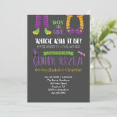 Halloween Gender Reveal Baby Shower Einladung (Stehend Vorderseite)