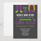 Halloween Gender Reveal Baby Shower Einladung (Vorne/Hinten)