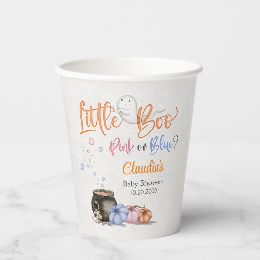 Halloween Gender Reveal Baby Shower Pappbecher (Vorderseite)