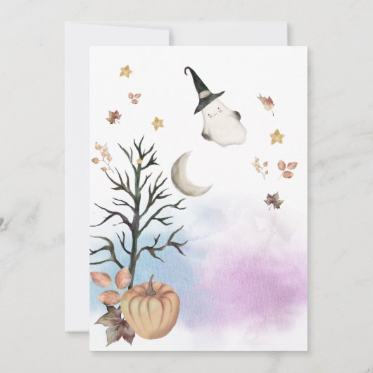 Halloween Gender Reveal Baby wird brauen Einladung (Rückseite)