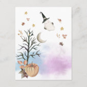 Halloween Gender Reveal Bücher für Kinderkarte. Begleitkarte (Rückseite)