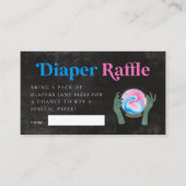 Halloween Gender Reveal Diaper Raffle Ticket Begleitkarte (Vorderseite)