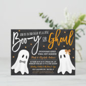 Halloween Gender Reveal Ghost Einladung (Stehend Vorderseite)