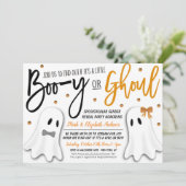 Halloween Gender Reveal Ghost Einladung (Stehend Vorderseite)