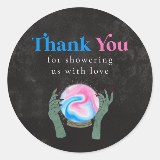 Halloween Gender Reveal Party Runder Aufkleber (Vorderseite)