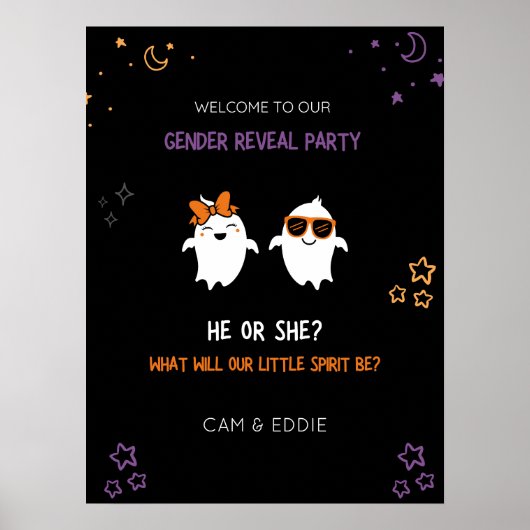 Halloween Gender Reveal Party Willkommenspopster-Z Poster (Vorne)