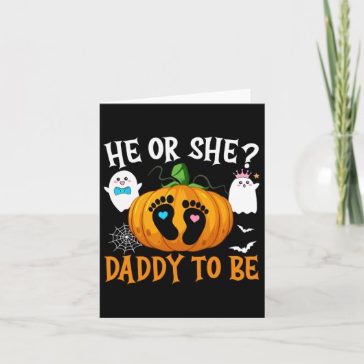 Halloween Gender zeigt, dass er oder sie Daddy Pum Karte (Vorderseite)