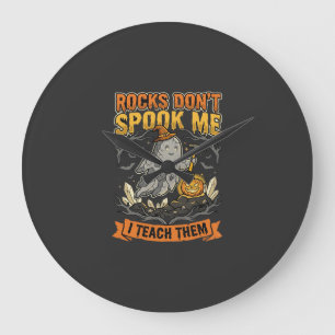 Halloween-Geologie-Lehrer-Schreck Große Wanduhr