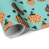 Halloween Geometric Confetti Pumpkins Geschenkpapier (Rolleneckpunkt)