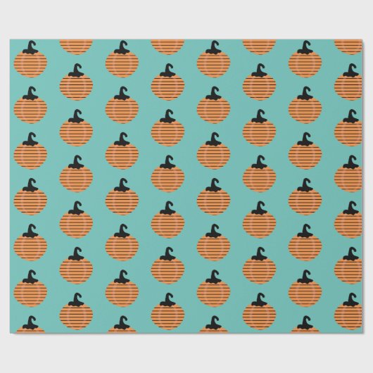 Halloween Geometric Pumpkin Stripes Pattern Geschenkpapier (Flach)