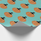 Halloween Geometric Pumpkin Stripes Pattern Geschenkpapier (Ecke)