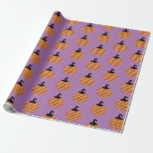 Halloween Geometric Pumpkin Stripes Pattern Geschenkpapier (Ungerollt)