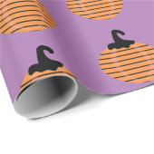 Halloween Geometric Pumpkin Stripes Pattern Geschenkpapier (Rolleneckpunkt)