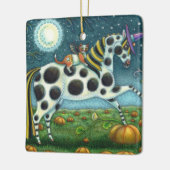 HALLOWEEN GEPUNKTETE PONY & BAT CAT Fantasy Horse Keramikornament (Links)