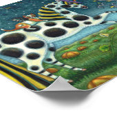 HALLOWEEN GEPUNKTETE PONY & BAT CAT Fantasy Horse Poster (Ecke)