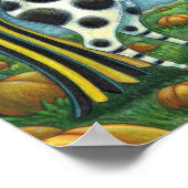 HALLOWEEN GEPUNKTETE PONY & BAT CAT Fantasy Horse Poster (Ecke)