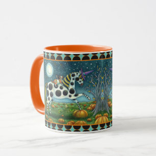 HALLOWEEN GEPUNKTETE PONY & BAT CAT Fantasy Horse Tasse