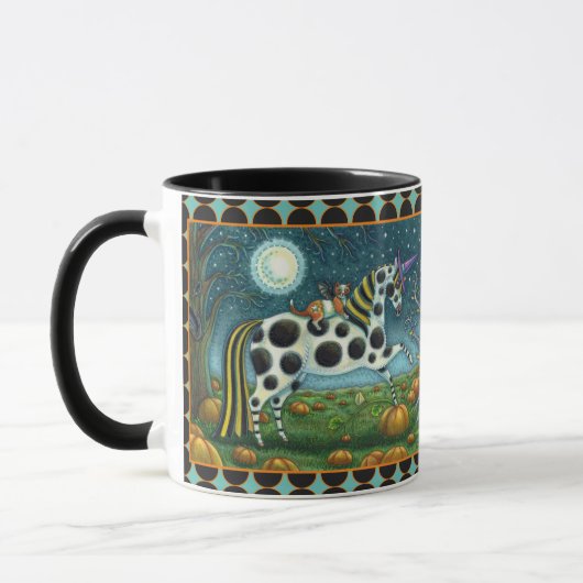 HALLOWEEN GEPUNKTETE PONY & BAT CAT Fantasy Horse Tasse (Links)