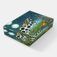 HALLOWEEN GEPUNKTETER PONY & BAT CAT Whimsical Hor