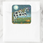 HALLOWEEN GEPUNKTETER PONY & BAT CAT Whimsical Hor Quadratischer Aufkleber (Tasche)