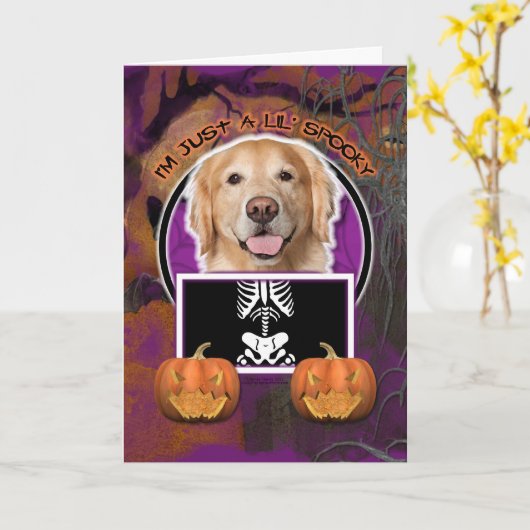 Halloween - gerade ein Lil gespenstisch - golden Karte (Gelbe Blume)