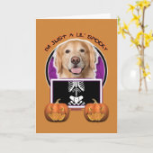 Halloween - gerade ein Lil gespenstisch - golden Karte (Gelbe Blume)