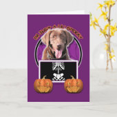 Halloween - gerade ein Lil gespenstisch - Karte (Gelbe Blume)