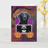 Halloween - gerade ein Lil gespenstisch - Labrador Karte (Gelbe Blume)