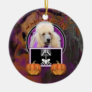 Halloween - gerade ein Lil gespenstisch - Pudel - Keramik Ornament