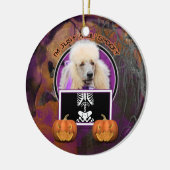 Halloween - gerade ein Lil gespenstisch - Pudel - Keramik Ornament (Links)