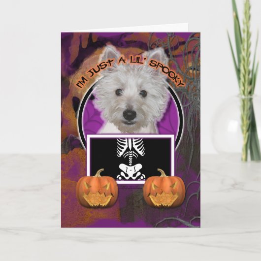 Halloween - gerade ein Lil gespenstisch - Westie - Karte (Vorderseite)