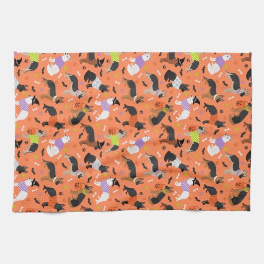 Halloween German Shepherd Geschirrtuch (Horizontal)